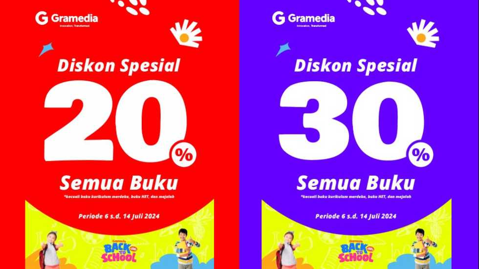 Sambut Tahun Ajaran Baru dengan Promo Diskon hingga 30% untuk seluruh produk  Buku dan Best Price Stationary di Gramedia!