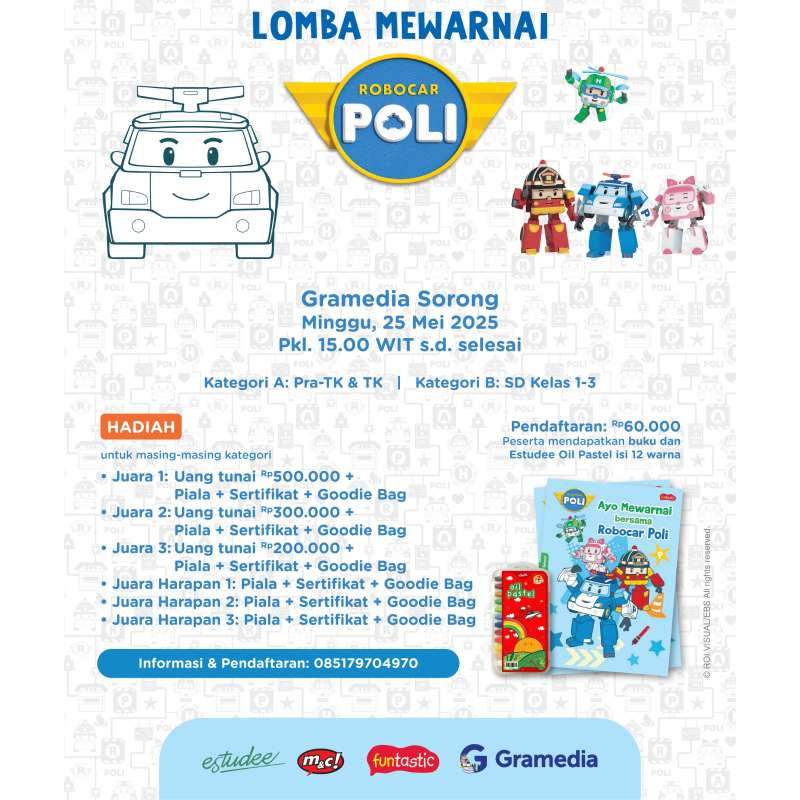 Lomba Mewarnai Robocar Poli di Gramedia Sorong