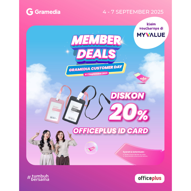 Gramedia Customer Day: Diskon 20% Officeplus ID Card Khusus Member My Value